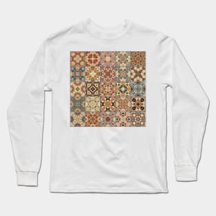 Mosaic tile tribal pattern Long Sleeve T-Shirt